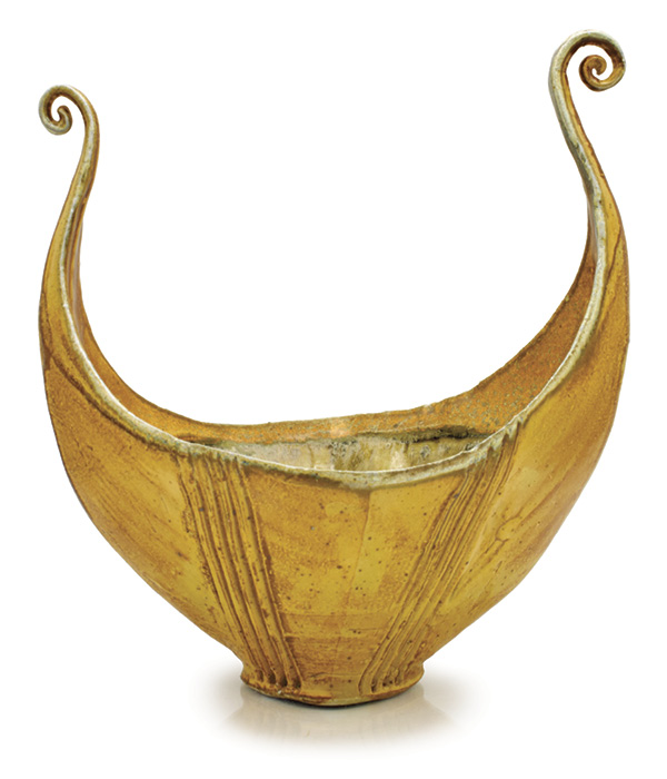 Eric Ordway's Orange ale bowl, 91/2 in. (24.1 cm) in width, stoneware, flashing slip, fired to cone 12 in a wood kiln, 2024.