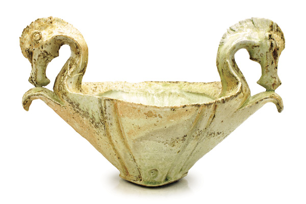 Eric Ordway's Thiele Ale Bowl, 9 in. (22.9 cm) in width, stoneware, flashing slip, fired in reduction to cone 11 in a wood-gas kiln, 2024.