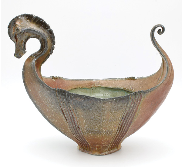 1 Eric Ordway's Thiele Ale Bowl, 11½ in. (29.2 cm) in width, stoneware, Thiele Flashing Slip, fired to cone 12 in a soda kiln, 2025.