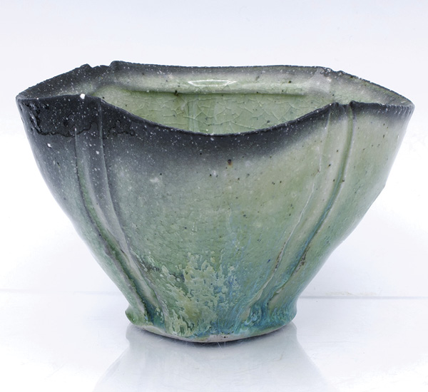 2 Eric Ordway's Blue teabowl, 4½ in. (11.4 cm) in diameter, stoneware, Old School Celadon glaze, fired to cone 12 in a soda kiln, 2025.