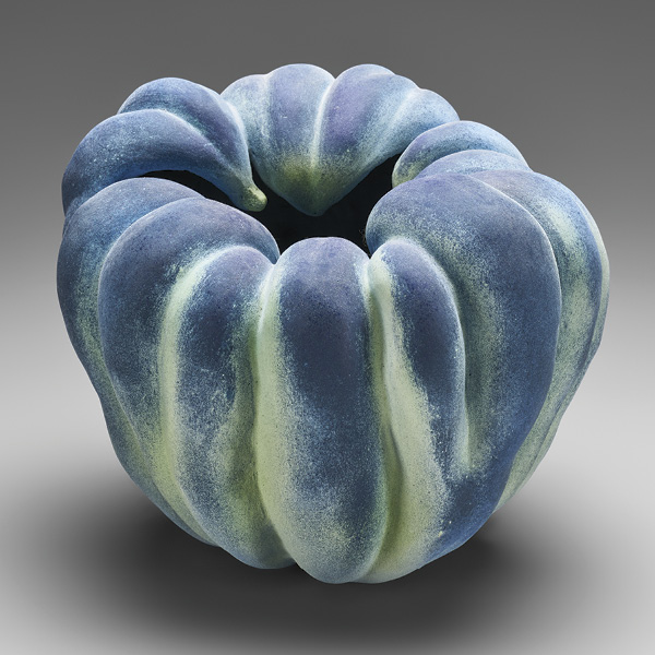 9 Katsumata Chieko’s Akoda Gourd, 11⅞ in. (30.2 cm) in length, stoneware, colored slip. Promised gift of Dr. Phyllis A. Kempner and Dr. David D. Stein.