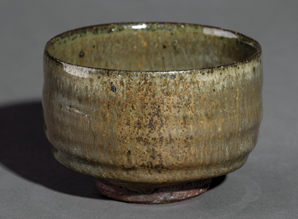 3 Teabowl, 5 in. (13 cm) in width, stoneware, bamboo ash with kiln flashing, 2018.