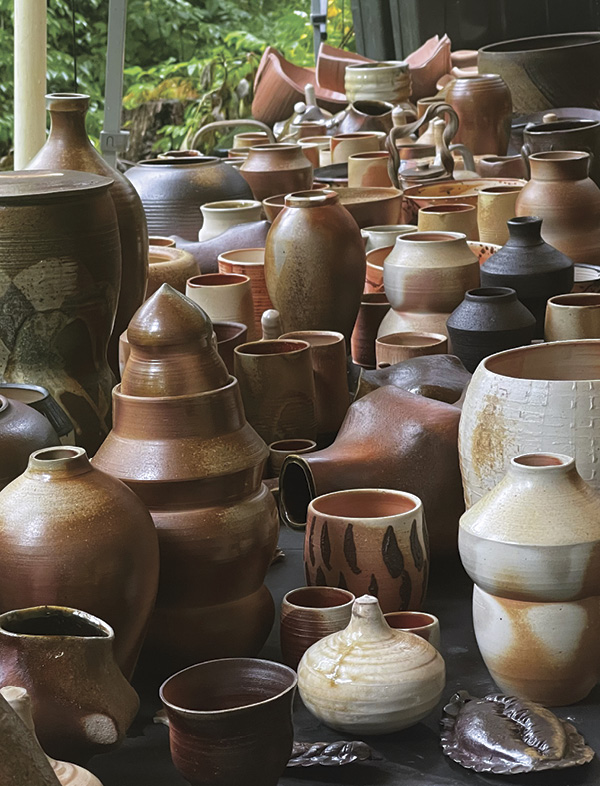 1 Freshly unloaded wood-fired pots. Photo: Hambidge Center staff.