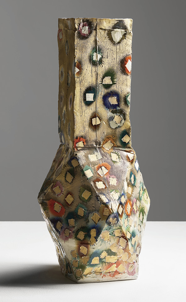 3 Johannes Nagel’s Cuts #78/Gold, 24⅜ in. (62 cm) in height, porcelain, 2024.
