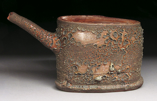 2 Darren Emenau’s Ellie Euer, 4 in. (10 cm) in height, local earthenware, with MNO Lichen Glaze, fired to cone 06.