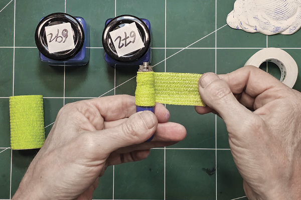 4 Cover the taped connection with grip tape to add security to the seal and comfort of use.