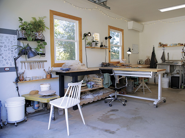 An interior view of Kyla Strid's studio.