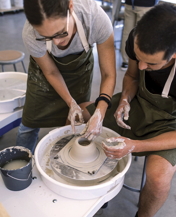 6 One of HTX Clay’s educators with a student during a two-hour private lesson.