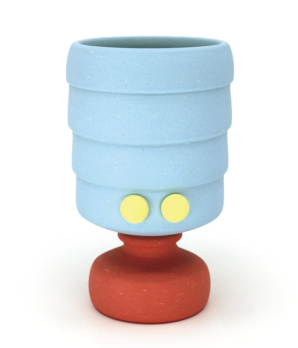 9 Chris Alveshere's Blue Cocktail Cup, 6 in. (15.2 cm) in height, colored porcelain, fired to cone 9 in an electric kiln, 2025.