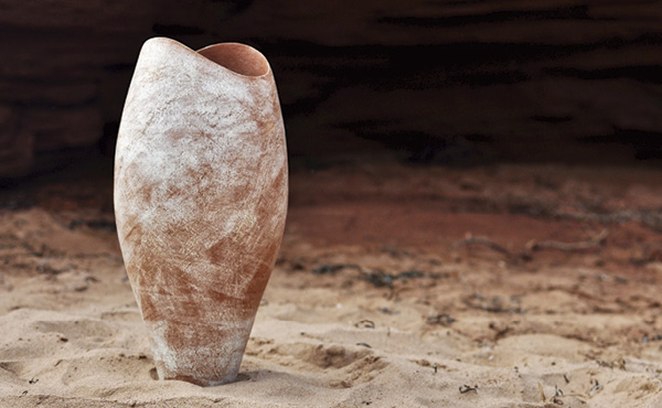 3 Janice Cormier's Amphora, coil-built red stoneware and terra sigillata.