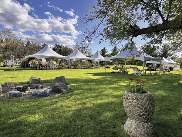 9 Tents filled with the work of Kasten and guest artists line the yard during the annual St. Croix Pottery Tour.