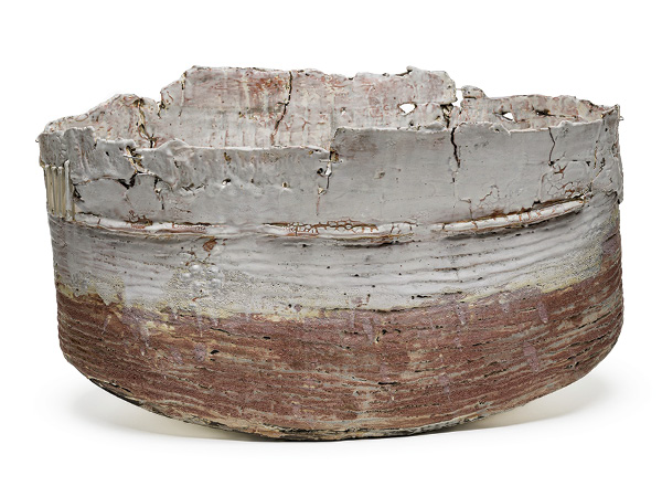 3 Ani Kasten’s Desert Vessel, 14 in. (35.6 cm) in height, black stoneware, porcelain, slips, glazes, 2024.