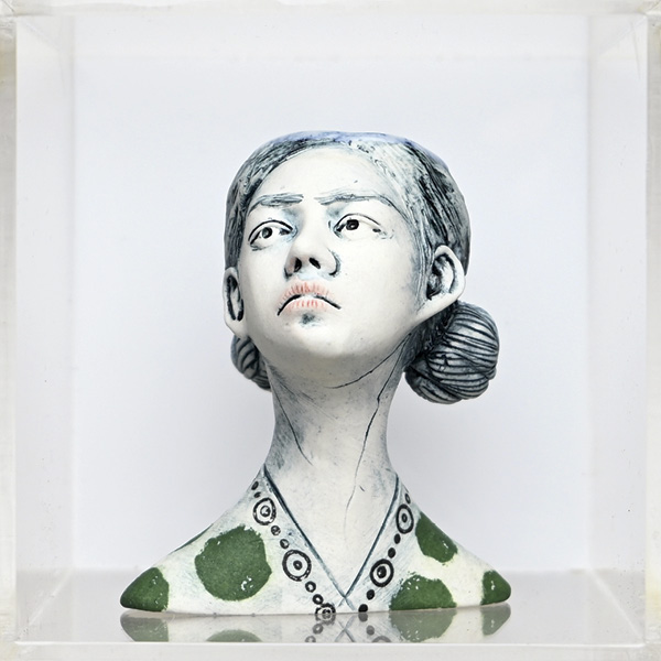 6 JeeEun Lee’s Figure Cup 1, 31⁄5 in. (8.1 cm) in height, porcelain, 2025. Photo: Courtesy of The Clay Studio.