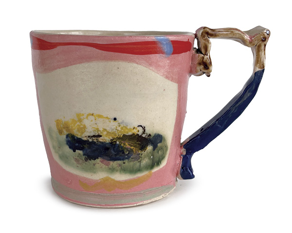 8 Staffordshire-inspired Cup, 5 in. (12.7 cm) in width, stoneware, underglazes, oxides, 2024.