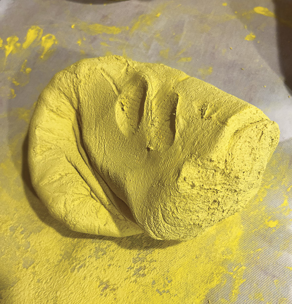 4 Wedge the stain paste into this smaller section.