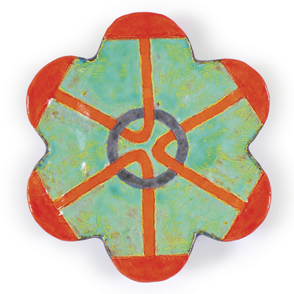 7 Petal Plate: Ring and Loop, 8 in. (20.3 cm) in width, 2023.