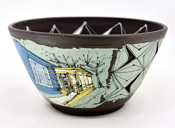 1 Camille Delgado Sales’ The Casita doesn’t need Rejas, 4 in. (10 cm) in height, fired in oxidation to cone 5, 2026.