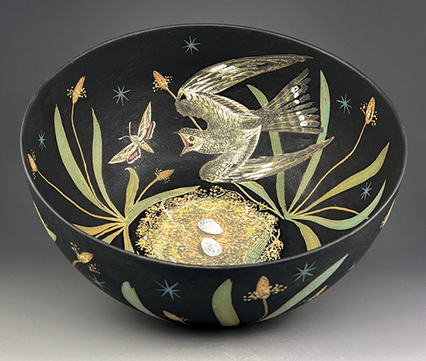 10 Kate Sampson's Nightjar Bowl, 8 5⁄8 in. (22 cm) in diameter, stoneware, 2026.