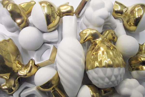 8 Little vases and rings (detail), to 3 in. (8 cm) in height each, porcelain, 2010–present.