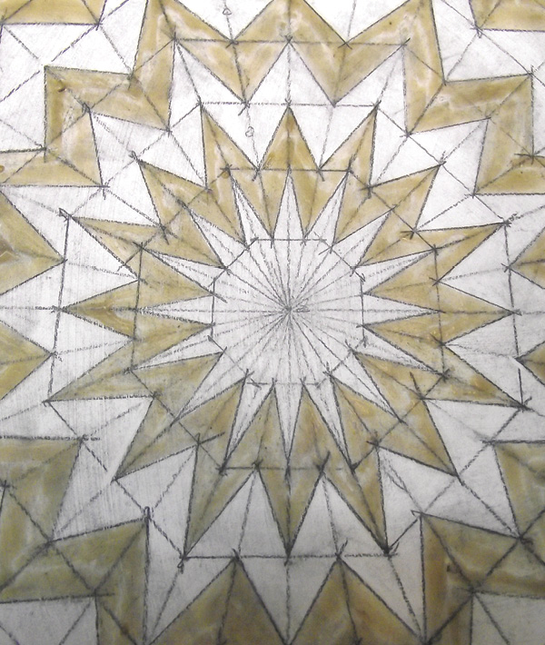 14 Detail of finished wax-resist decoration.