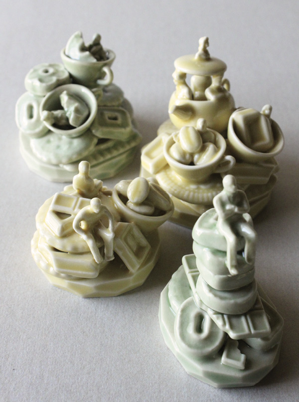 7 We are what we eat, porcelain, colored clear glaze, 2020.