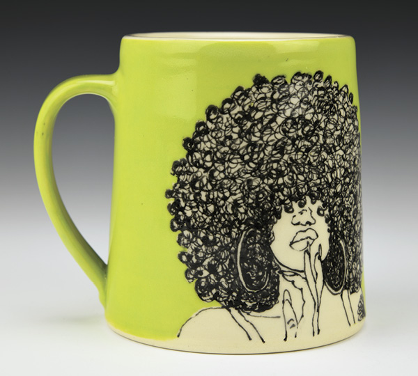 3 Afro Latina, 5 in. (13 cm) in height, stoneware, fired to cone 6 in oxidation. Photo: Charlie Cummmings Gallery.