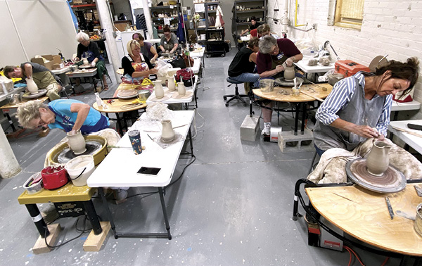 1 The hands-on workshop studio at The Village Potters Clay Center (TVPCC). Photo: TVPCC.