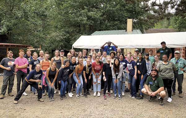 4 Group of students from George Fox University contributing a “serve day” at East Creek by maintaining grounds and cleaning studios.