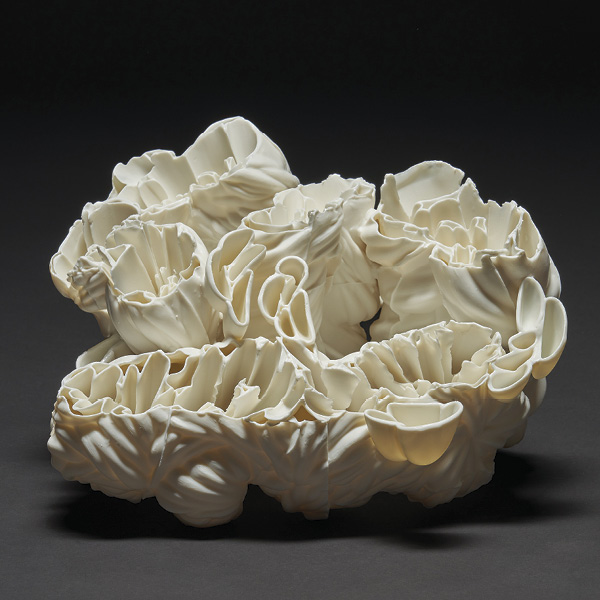 7 Zsolt József Simon’s Wild Rose Reel (Sleeping Beauty Series), 15 in. (38 cm) in height, unglazed translucent white porcelain, 2023.