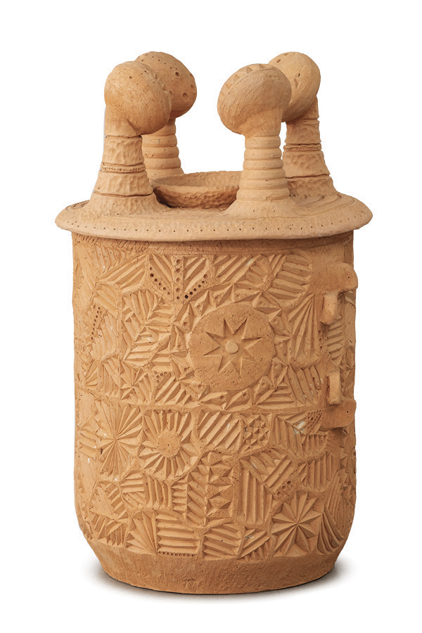 1 Kobina Adusah’s Without a Paapa, 28 in. (71 cm) in height, clay, 2023.