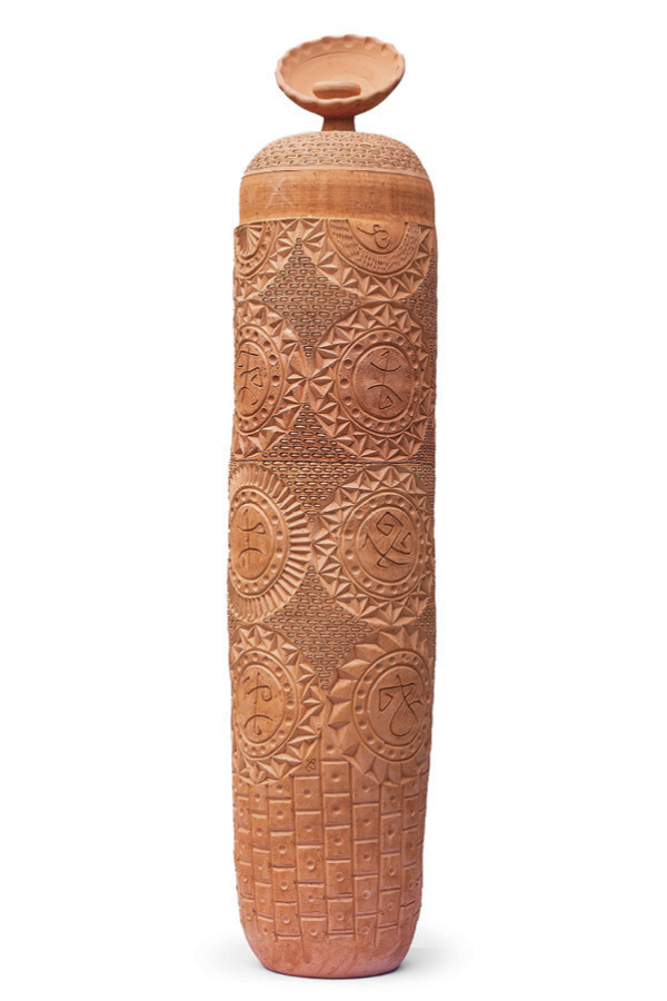 2 Kobina Adusah’s Woven Being, 5 ft. 4 in. (1.6 m) in height, clay, 2025.