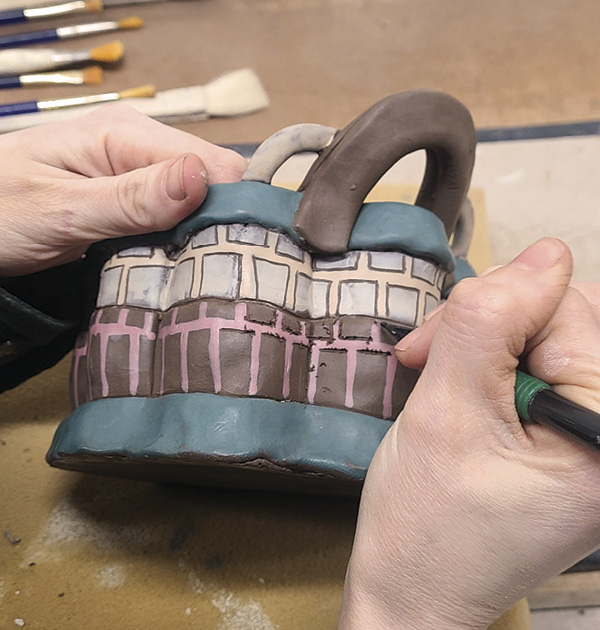 15 To achieve depth, I apply terra sigillata, carve, and repeat.