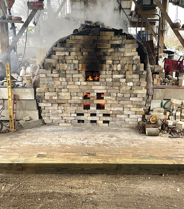 6 View of the front stoke door during a firing. Photo: Justin Rothshank.