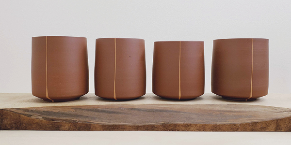 5 Too Short, Too Tall, Too Fat, Too Thin, 4 in. (10 cm) in height, stoneware, rutile, 2022.