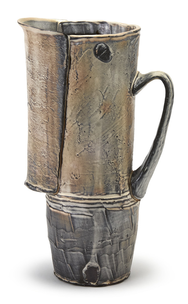 2 Heather Lepp's Pitcher, 13 in. (33 cm) in height, earthenware, low-fire soda, 2024.