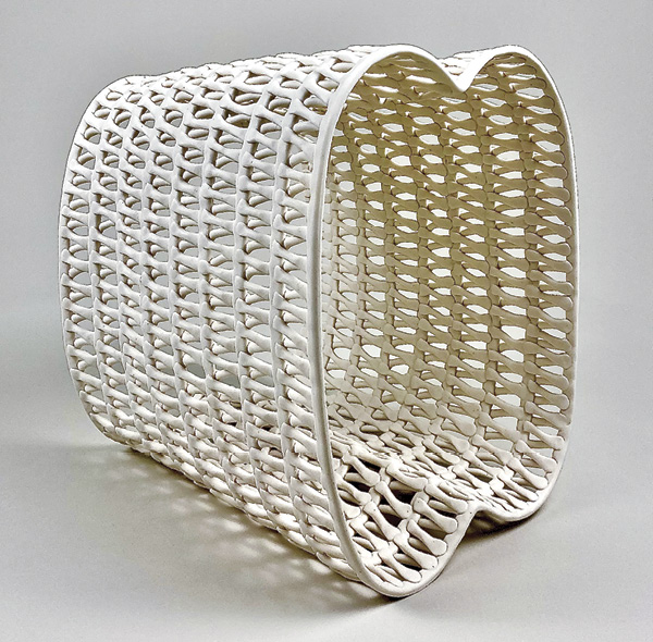 1 Karyn Gabriel's The Space Between, 11½ in. (29.2 cm) in height, porcelain, fired cone 6, 2024.