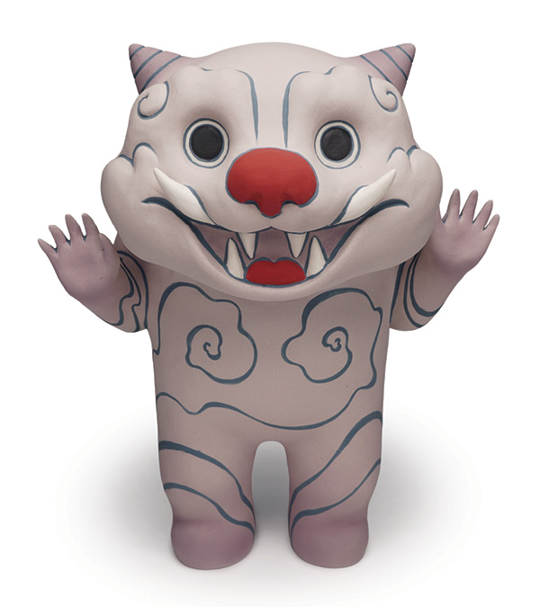 1 Shannon owo Webb's Aggro Dokkaebi, 12¾ in. (30.4 cm) in height, porcelain, underglaze, fired in oxidation to cone 6, 2025.