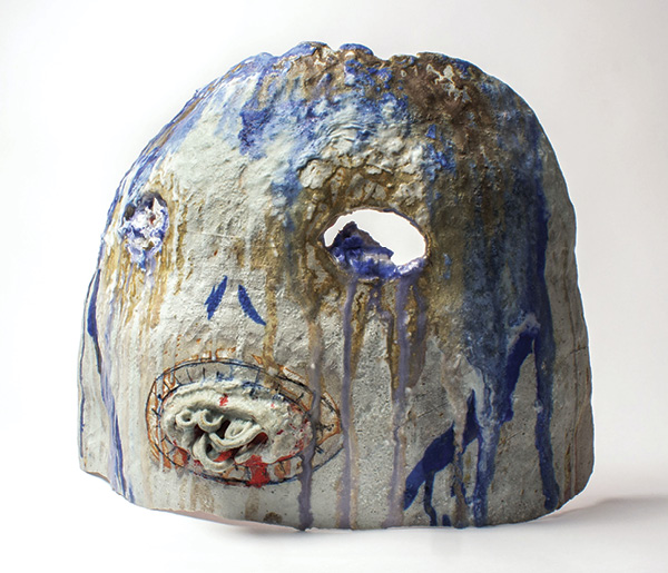 2 Renata Cassiano Alvarez’s Mascara, 22 in. (55.9 cm) in height, stoneware, glaze, 2018.