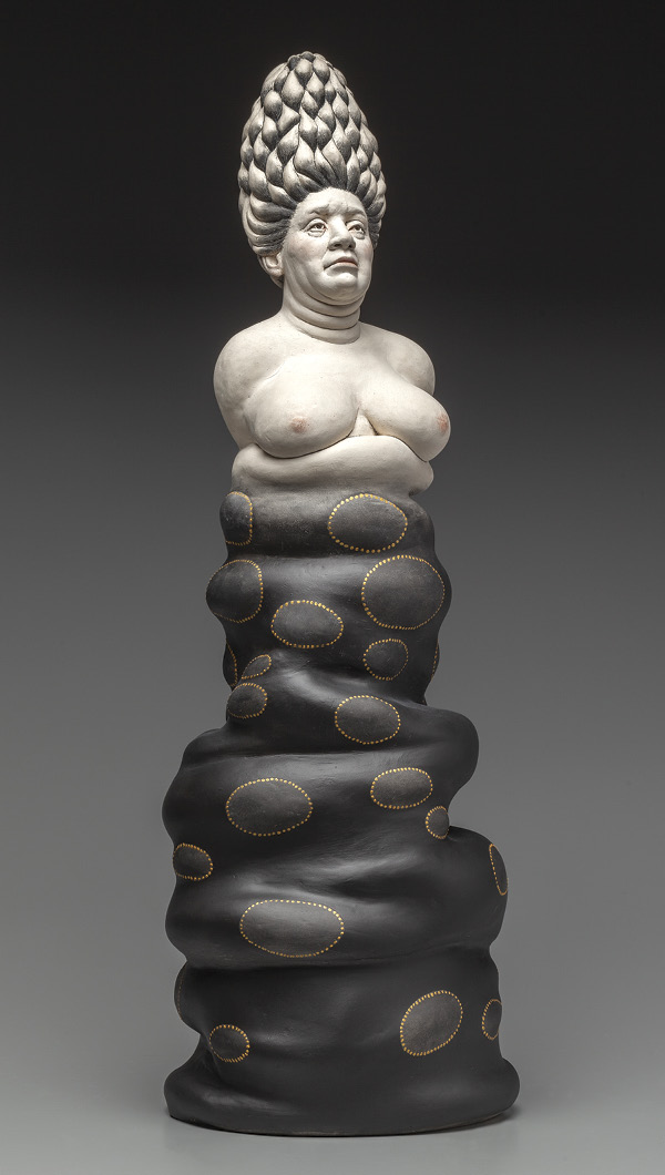 3 Claudia Olds Goldie’s Beehive, 29 in. (73.7 cm) in height, handbuilt stoneware, 2024.