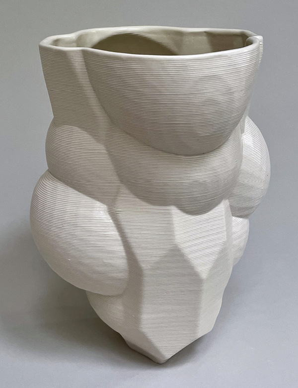 6 Ellen Schön’s Big Mama, 9 in. (22.9 cm) in height, 3D-printed stoneware, 2023.