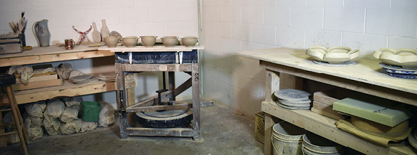 Joe Singewald's studio in Cold Spring, Minnesota.