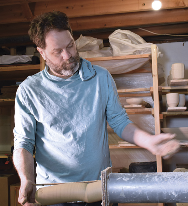Joe Singewald in his studio in Cold Spring, Minnesota.