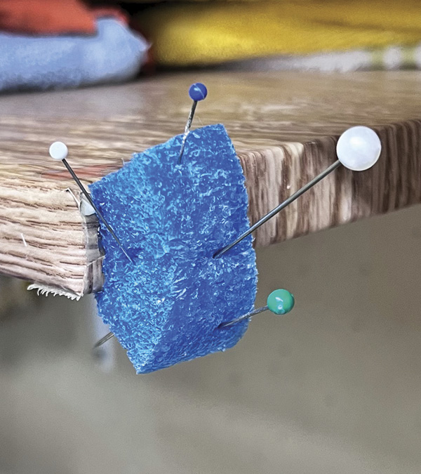 3 Pool noodles make great pincushions for headpins used to clean out applicator tips.