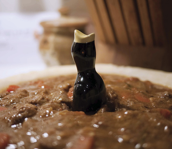 Pie birds are hollow ceramic figurines that can be used to vent pies during baking. Credit: Paul Joseph, Flickr (CC BY 2.0).