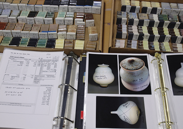6 View of Charlie Olson’s studio tabletop, 2020.