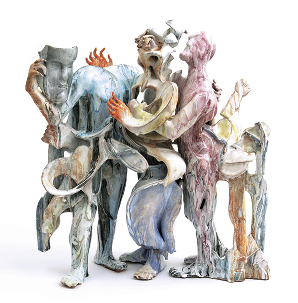 3 Jinsik Yoo’s Procession of the Roses, 18 in. (46 cm) in length, porcelain, 2023. Photo: John Carlano.