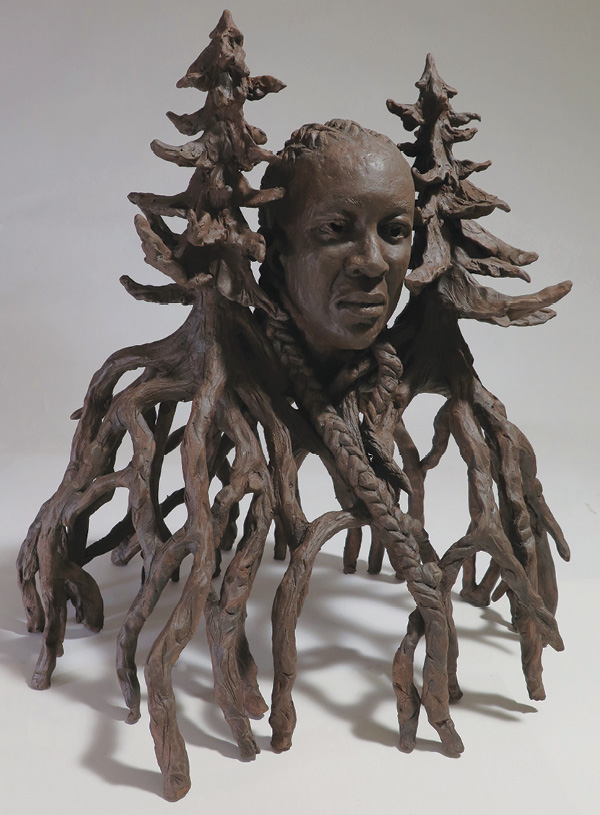 6 Aisha Harrison’s Roots, 23 in. (58 cm) in height, clay, paint.