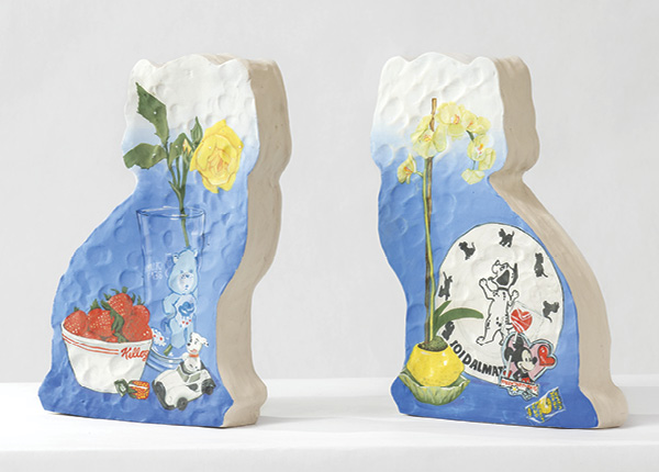 1 Sarah Allwine's One Hundred and One and Two Dalmatians, 12 in. (30 cm) in height, ceramic, underglaze, 2021.
