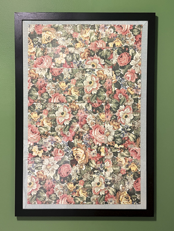 3 Found wallpaper, collaged and framed. Photo: Katie Reaver.