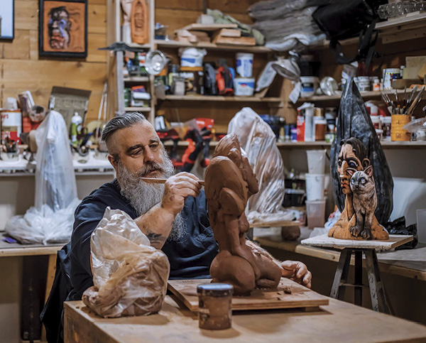 Chris Riccardo in his studio. Photo: Adrianna Reid, Soul Craft Media.